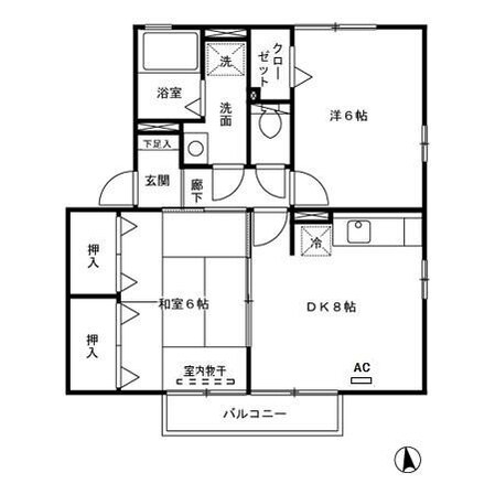 エスポアール日ノ出A棟の物件間取画像